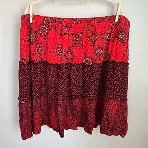 Lane Bryant Red Bandana Patterned Women's Skirt, modest mini size 22 24